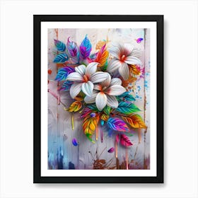 Colorful Flowers Painting Art Print