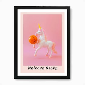 Toy Unicorn Playing Basketball Poster Art Print