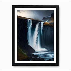 Langisjór Waterfall, Iceland Nat Viga Style (1) Art Print