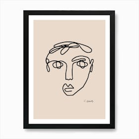 Fellow, Beige Art Print