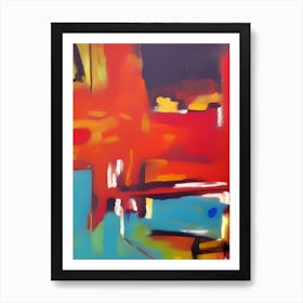 Fiery Burning Abstract Oil Painting Art Print