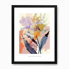 Colourful Flower Illustration Poster Everlasting Flower 4 Art Print