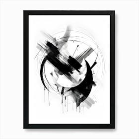 abstraction black and white modern art Art Print