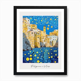 Poster Of Polignano A Mare, Italy, Illustration In The Style Of Pop Art 1 Art Print