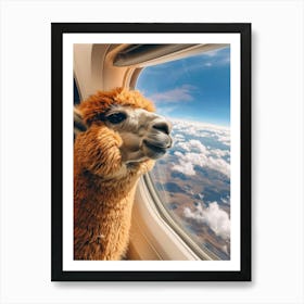 Llama On The Plane Art Print