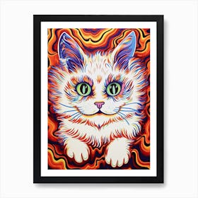 Louis Wain Kaleidoscope Psychedelic Cat 11 Art Print