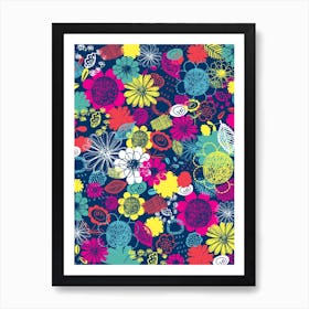 Floral Fantastic Blue Art Print