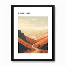 Dusky Track New Zealand 2 Hiking Trail Landscape Poster Art Print