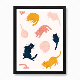 Chillin Cats Art Print