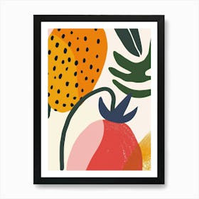 Strawberries Close Up Illustration 2 Art Print