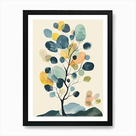 Cedar Tree Flat Illustration 6 Art Print