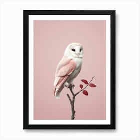 Minimalist Barn Owl 3 Illustration Art Print