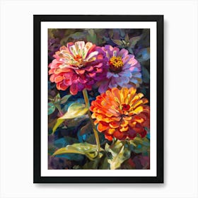 Zinnias 6 Art Print