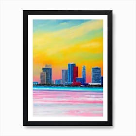 Miami Beach, Florida Bright Abstract Art Print