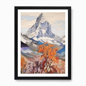 Makalu Nepal 2 Colourful Mountain Illustration Art Print