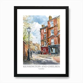 Kensington And Chelsea London Borough   Street Watercolour 6 Poster Art Print