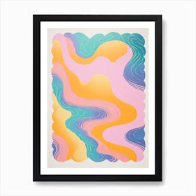 Abstract Landscape Risograph Style 9 Art Print