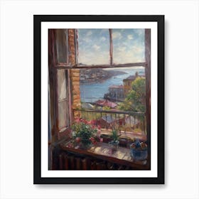 Window View Of Sydney In The Style Of Impressionism 1 Art Print