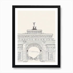 Brandenburg Gate 1 Berlin Boho Landmark Illustration Art Print