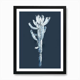 Silver Torch Cactus Minimalist Abstract 4 Art Print