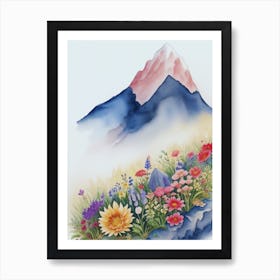 Watercolor Of Flowers Art Print