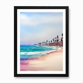 Venice Beach 2, Los Angeles, California Watercolour Art Print