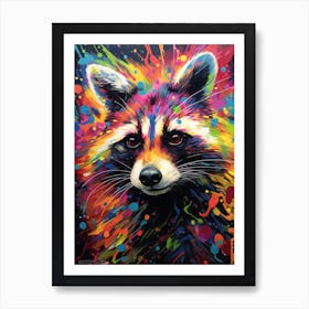 A Bahamian Raccoon Vibrant Paint Splash 3 Art Print