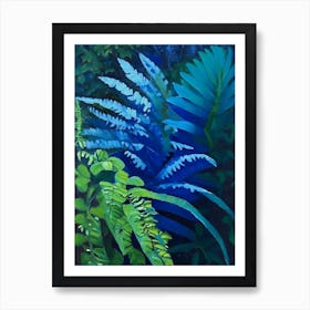 Blue Star Fern Cézanne Style Art Print