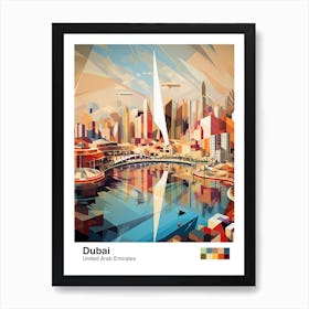 Dubai, United Arab Emirates, Geometric Illustration 4 Poster Art Print