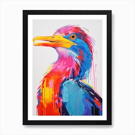 Colourful Bird Painting Cormorant 2 Art Print