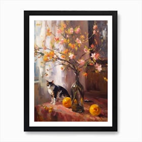 Magnolia With A Cat 4 Art Print