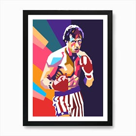 Sylvester Stallone Rocky Balboa wpap art style Art Print