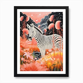 Zebra In The Wild Patterns 2 Art Print