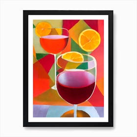 Aperol Spritz Paul Klee Inspired Abstract Cocktail Poster Art Print