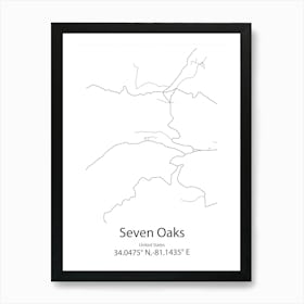 Seven Oaks,United States Minimalist Map Art Print