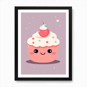 Cupcake Kawaii Illustration 1 Art Print
