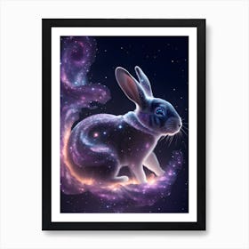 Rabbit In Space Art Print