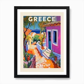 Rhodes Greece 2 Fauvist Painting Travel Poster Art Print