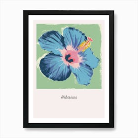 Hibiscus 3 Square Flower Illustration Poster Art Print