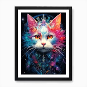 Psychedelic Cat 1 Art Print