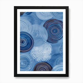 Blue Circles 16 Art Print