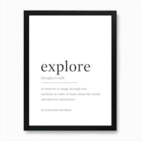 Explore Definition Poster - Dictionary Art Print