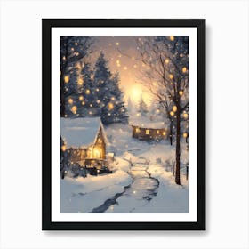 CHRISTMAS night 6 vector art Art Print