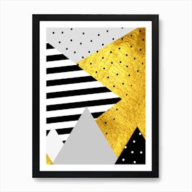 Gold Abstract Grey Art Print