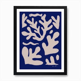 Blue And Pink Seaweed Art Print