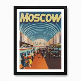 Aihrgdesign A 1970s Inspired Travel Poster For Moscow Art Print