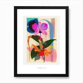 Monkey Orchid 1 Neon Flower Collage Poster Art Print