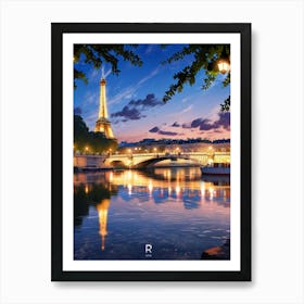 Paris At Dusk Art Print