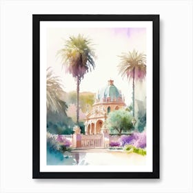 Balboa Park, 2, Usa Pastel Watercolour Art Print