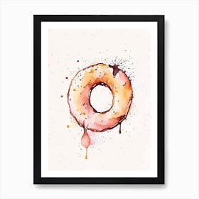 Doughnut Watercolour 4 Flower Art Print